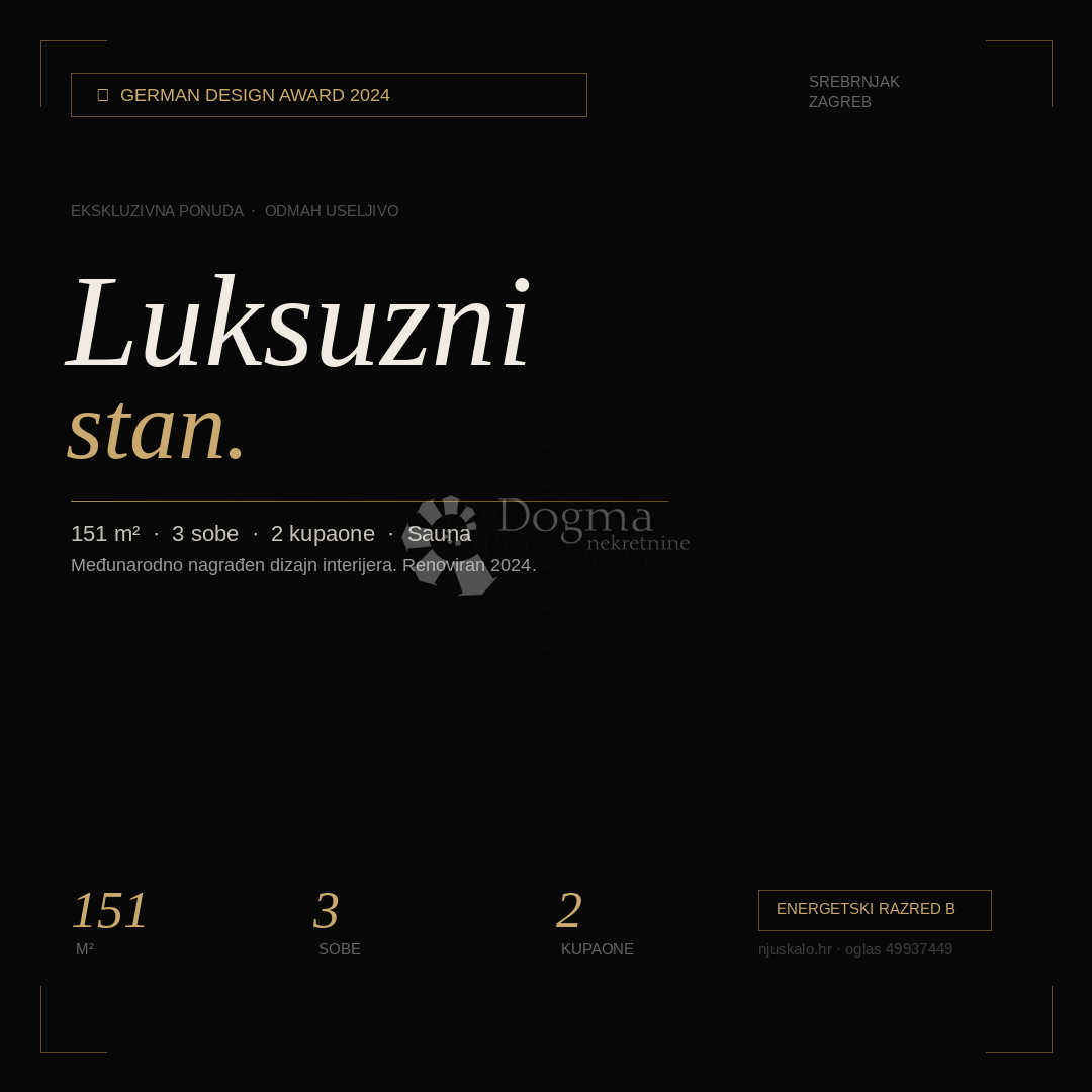 Allogio Srebrnjak, Maksimir, 151m2