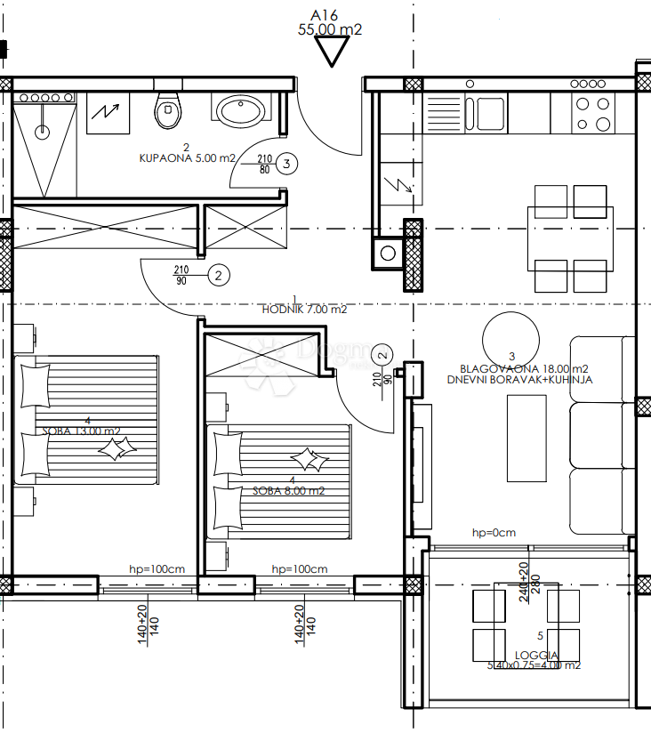 Allogio Veli vrh, Pula, 86,50m2