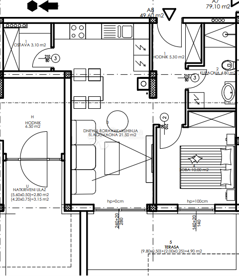 Allogio Veli vrh, Pula, 86,50m2