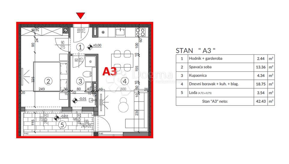 Allogio Veruda, Pula, 52,44m2
