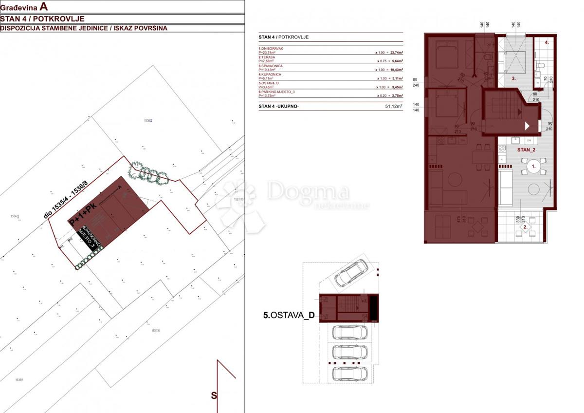 Allogio Bibinje, 51,12m2