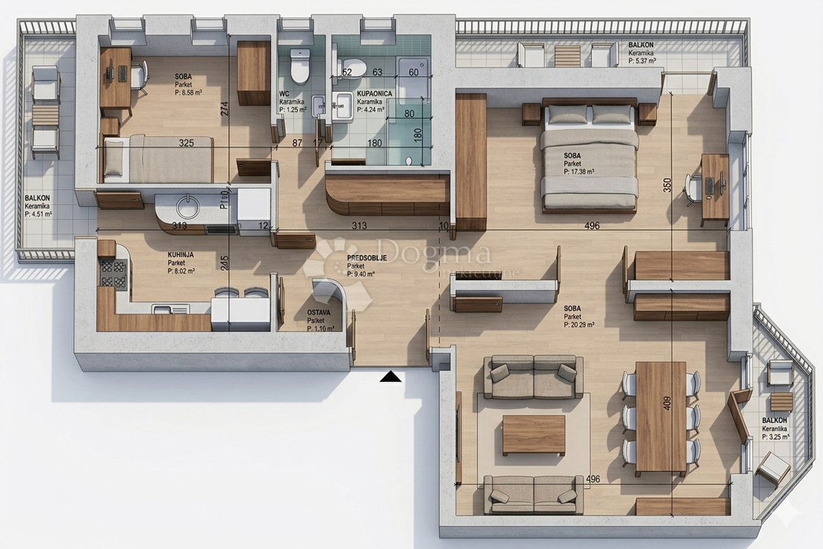 Allogio Maksimir, 68,16m2