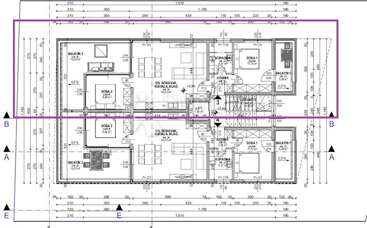 Appartamento Povljana, 65m2