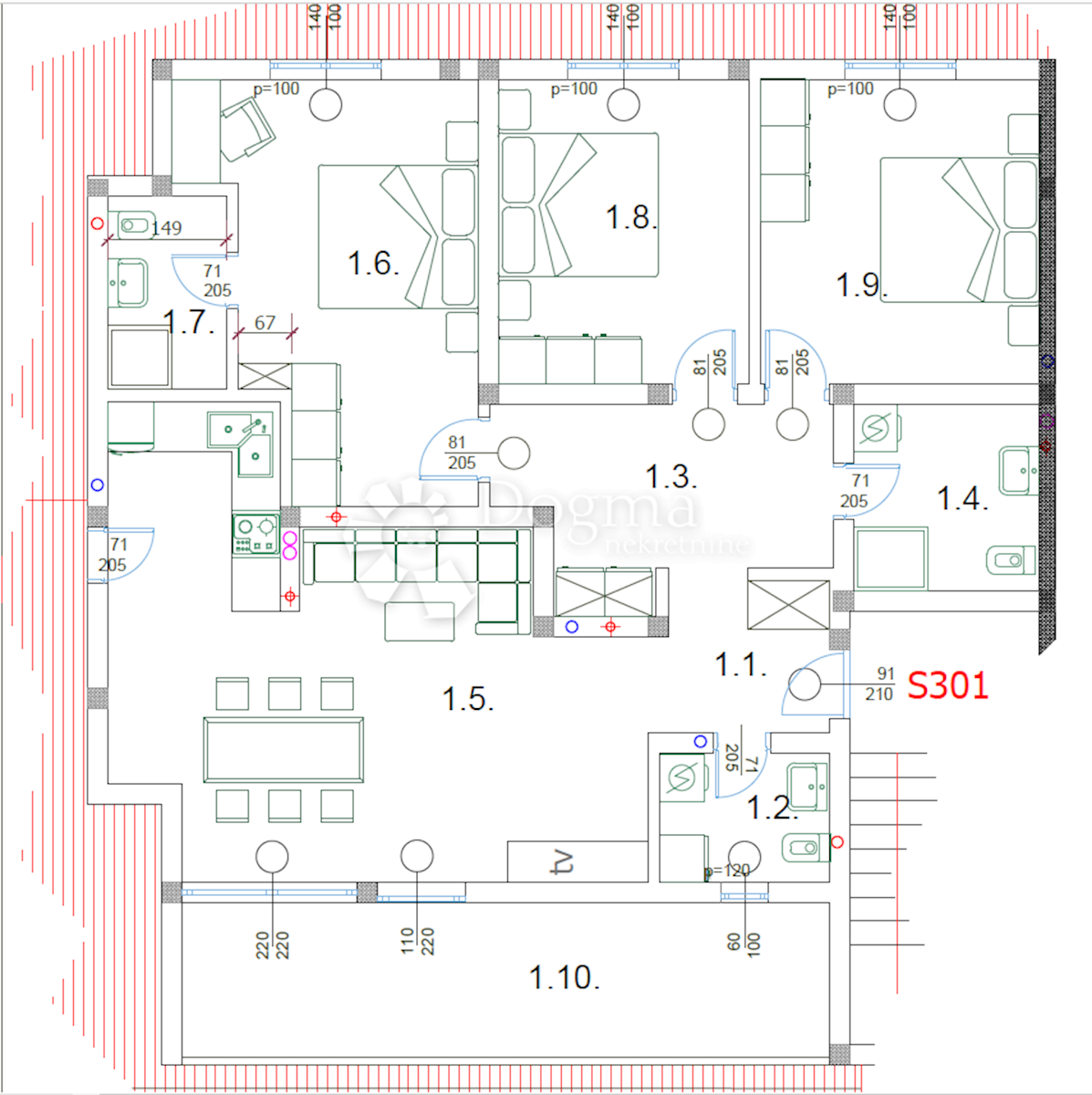 Allogio Peroj, Vodnjan, 54,66m2