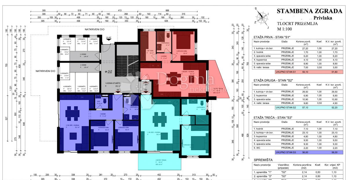 Appartamento Privlaka, 67,05m2