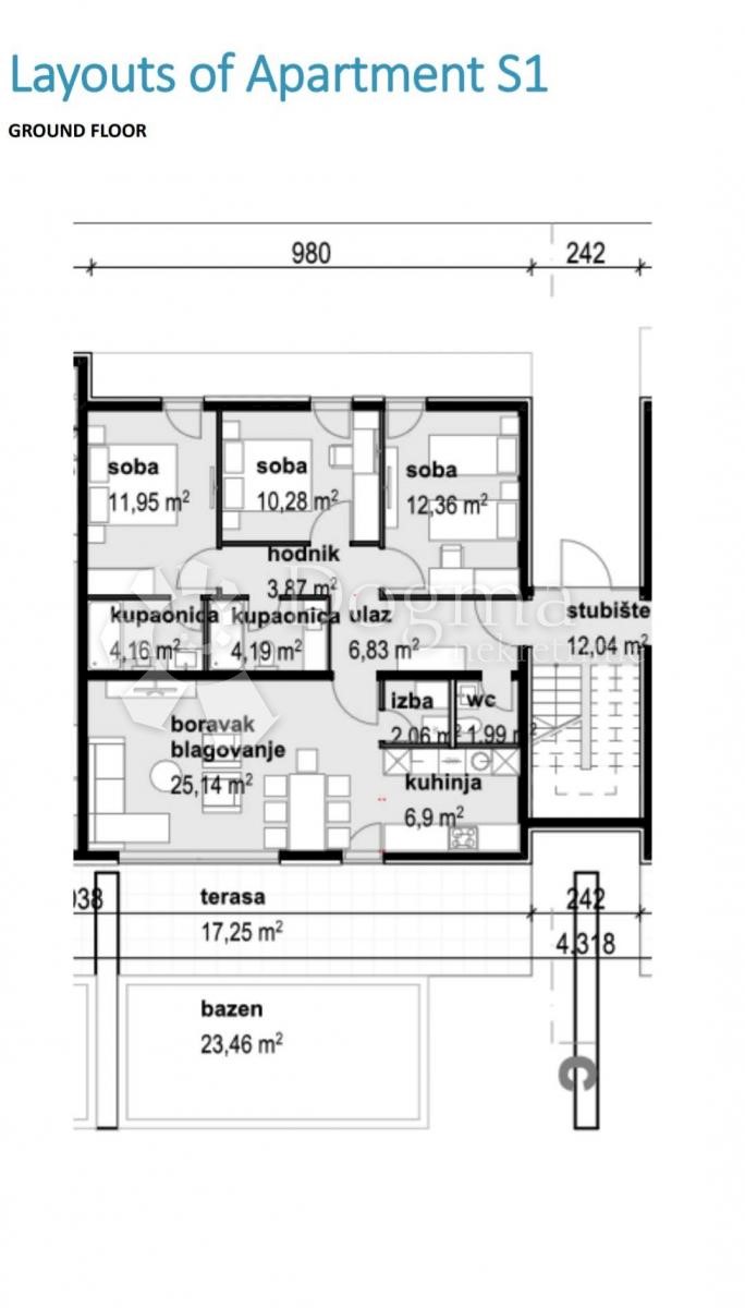 Appartamento Privlaka, 190,41m2