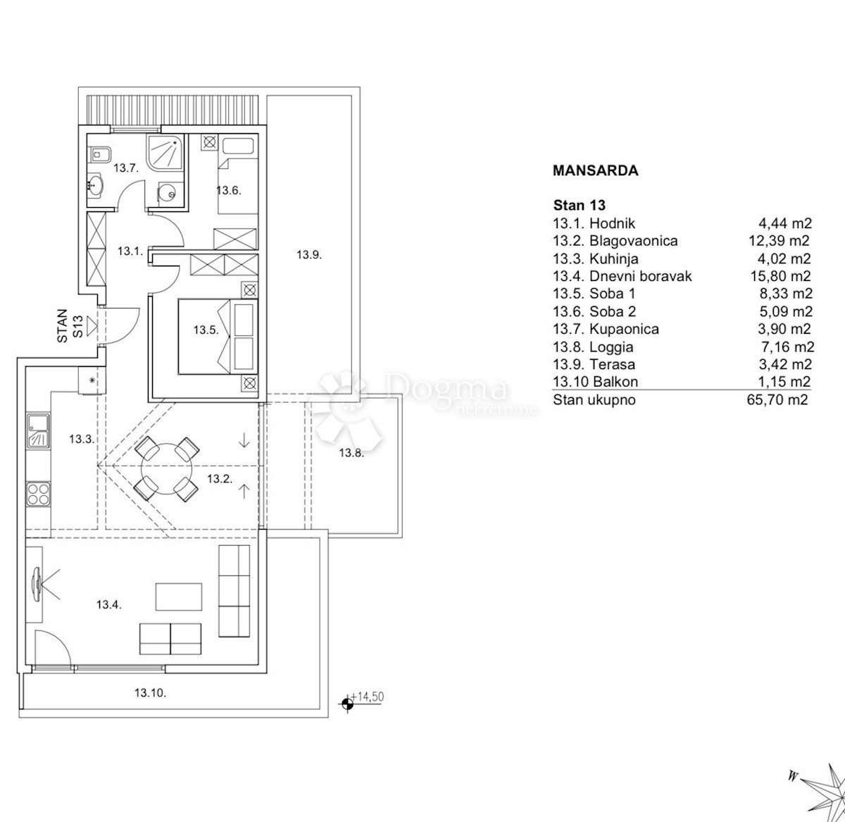 Allogio Zamet, Rijeka, 65,70m2