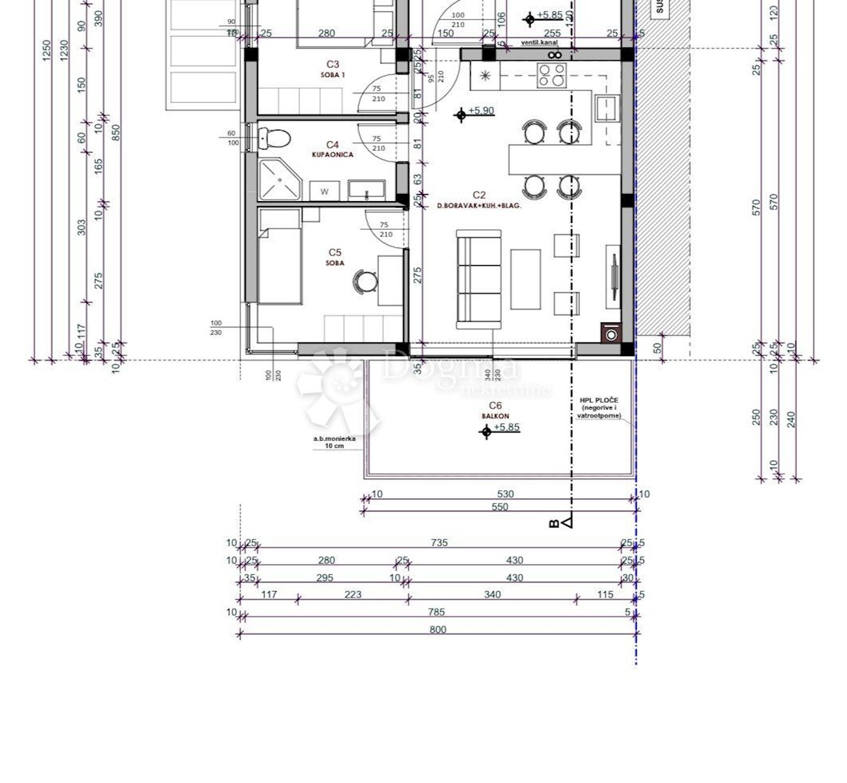 Allogio Medulin, 38,72m2