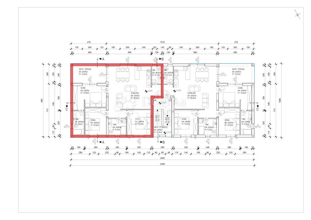 Allogio Sabunike, Privlaka, 157m2