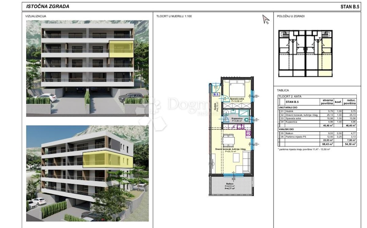 Allogio Makarska, 51,63m2