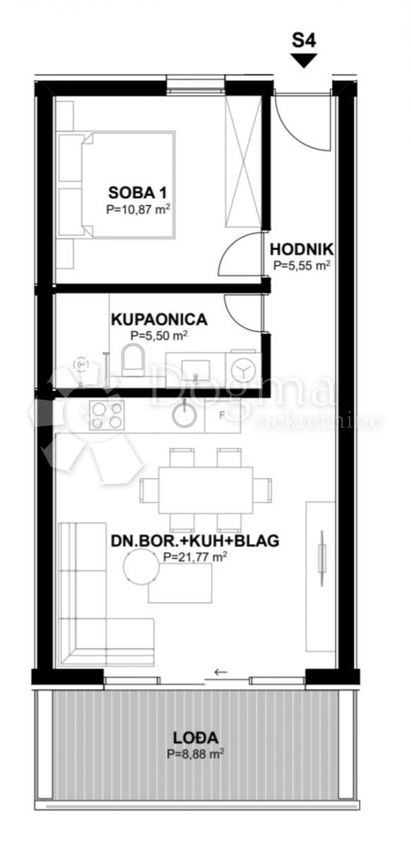 Allogio Komarna, Slivno, 52,90m2