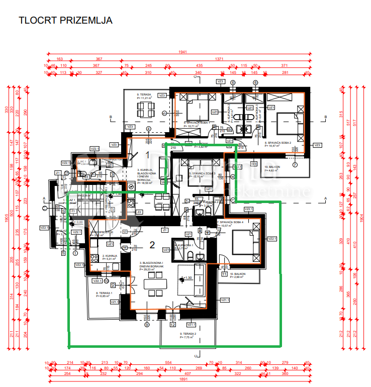 Appartamento Krk, 105m2