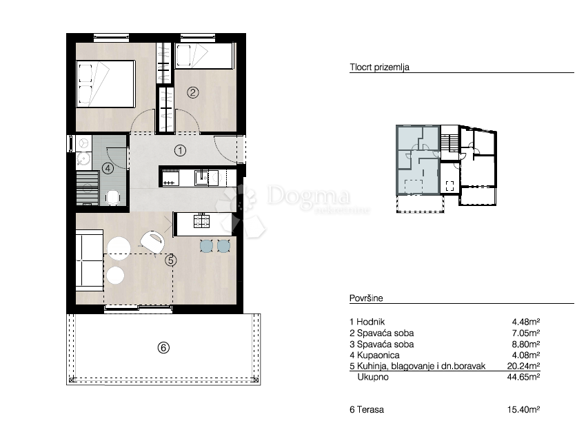 Allogio Povljana, 64,36m2