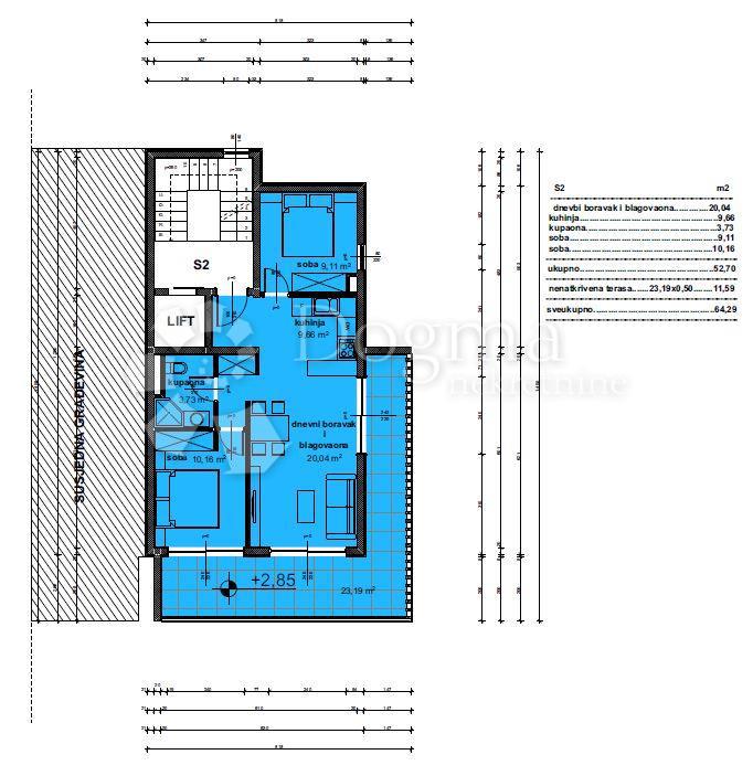 Allogio Veliko Brdo, Makarska, 64,29m2