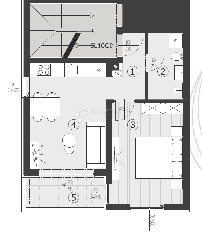 Allogio Štinjan, Pula, 57,13m2