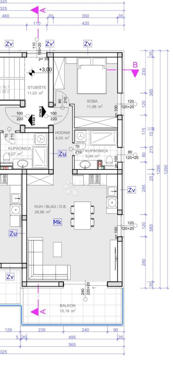 Allogio Donje Ražine, Šibenik, 55,12m2