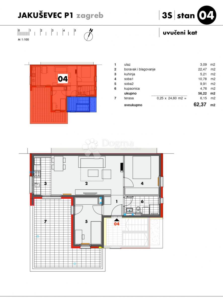 Allogio Jakuševec, Novi Zagreb - Istok, 65,05m2