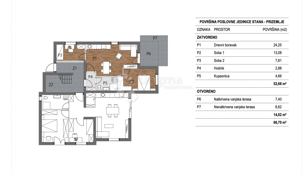 Allogio Vidici, Šibenik, 58,08m2