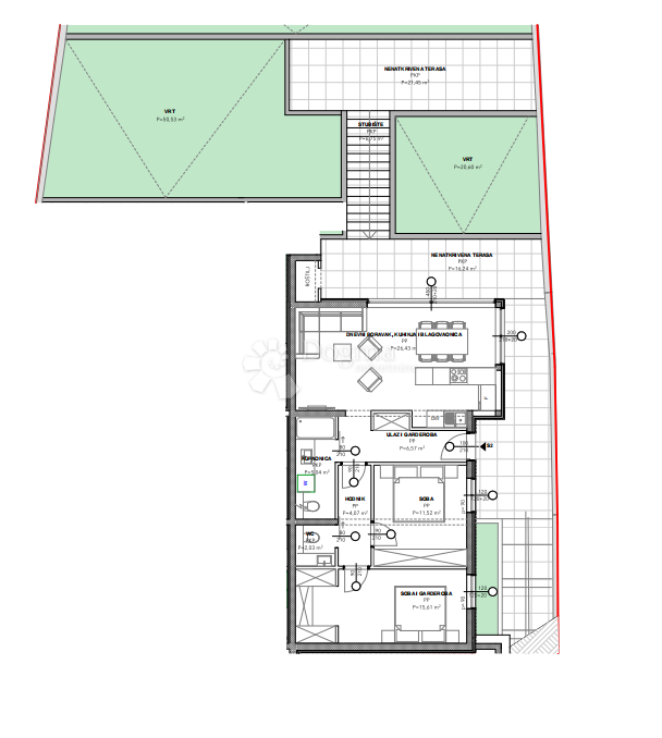 Allogio Okrug Donji, Okrug, 87,36m2