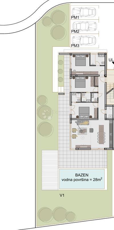 Appartamento con piscina e giardino vicino alla spiaggia – Rovigno, nuova costruzione