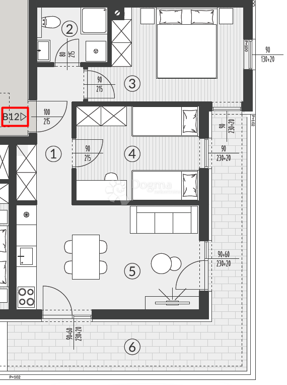 Allogio Šikići, Pula, 51,03m2