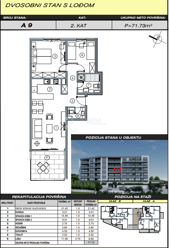 Allogio Makarska, 56,41m2
