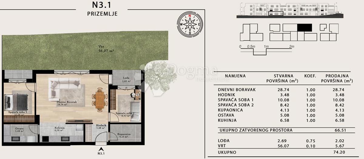 Allogio Sveta Klara, Novi Zagreb - Zapad, 48,28m2