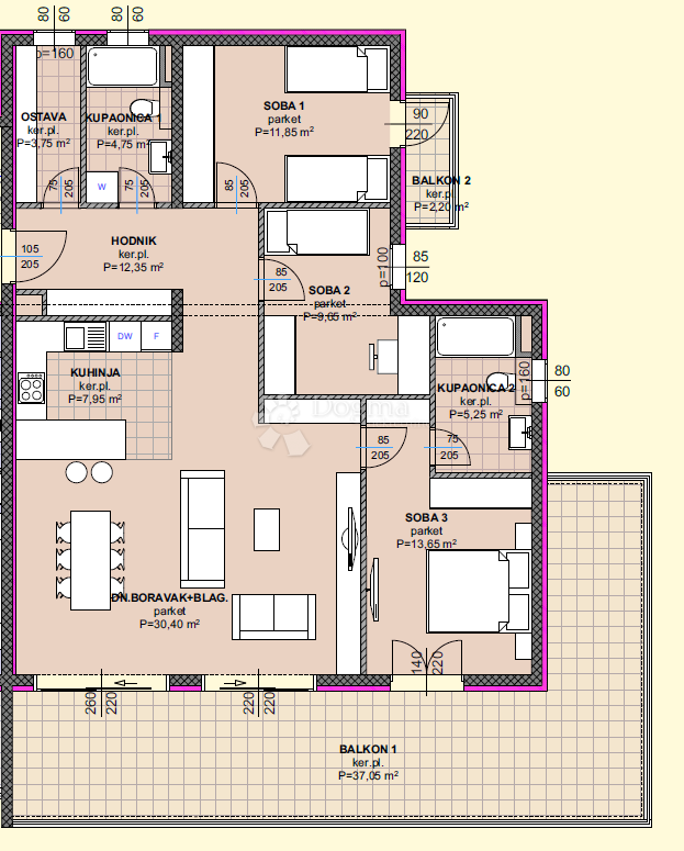 Allogio Makarska, 67,52m2