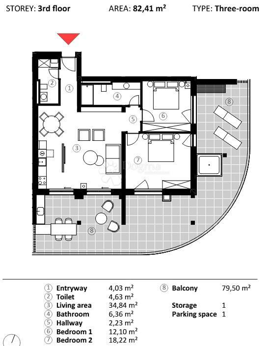Allogio Umag, 66,90m2