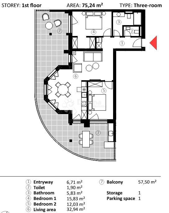 Allogio Umag, 66,90m2