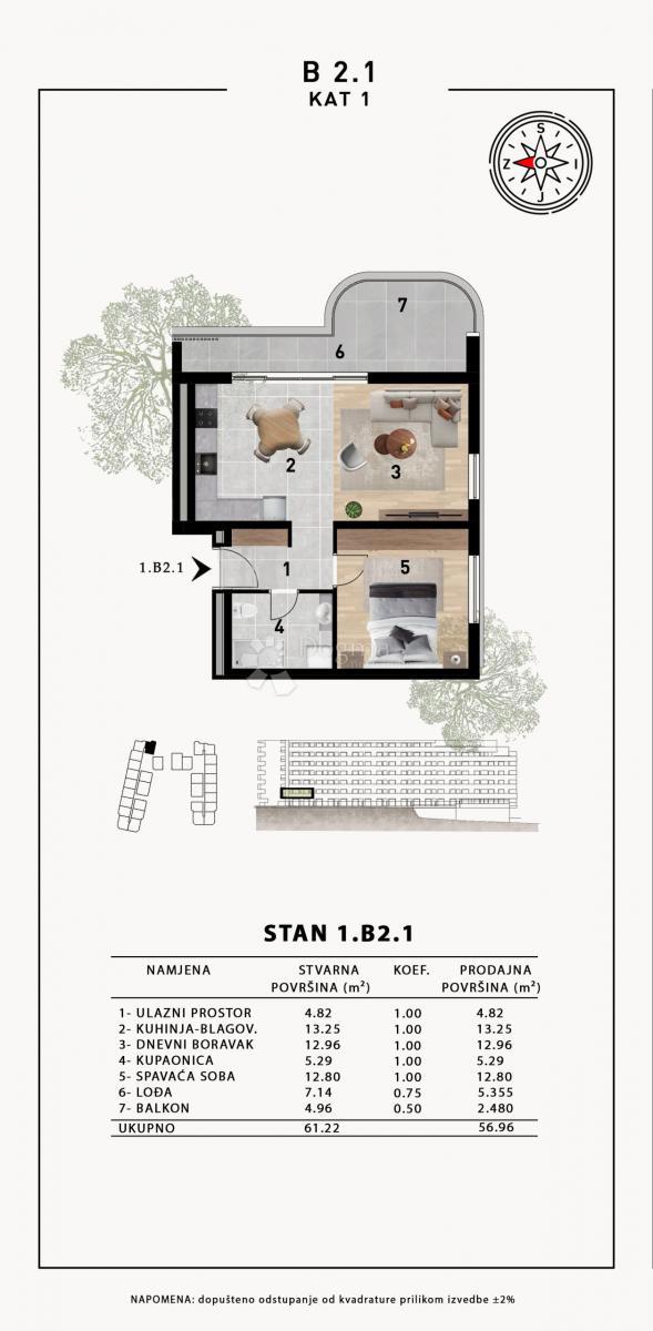 Allogio Crvene kuće, Zadar, 51,98m2