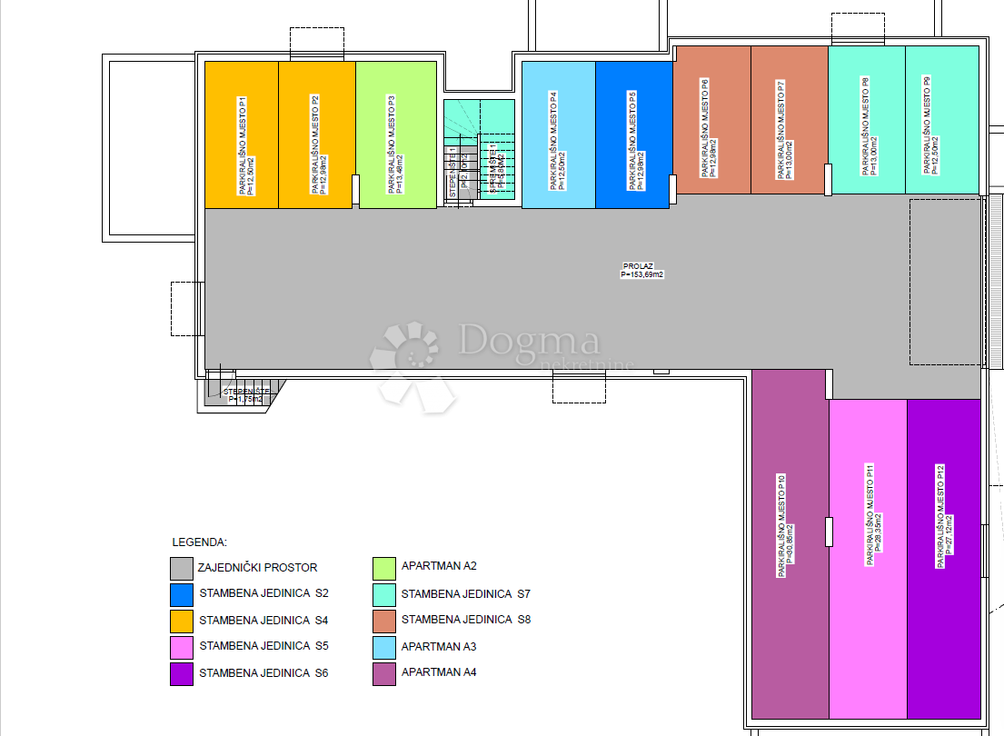 Appartamento trilocale al 1° piano, ampio balcone, posto auto 28,35 m² incluso nel prezzo, 50 m dal mare – Vodice