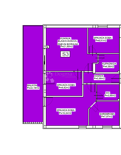 Appartamento trilocale al 1° piano, ampio balcone, posto auto 28,35 m² incluso nel prezzo, 50 m dal mare – Vodice