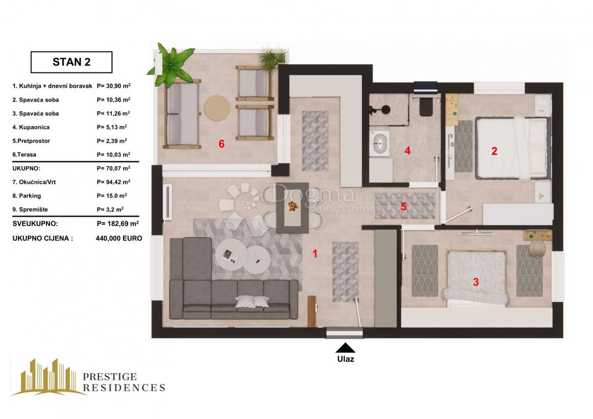 Allogio Brodarica, Šibenik - Okolica, 70,97m2