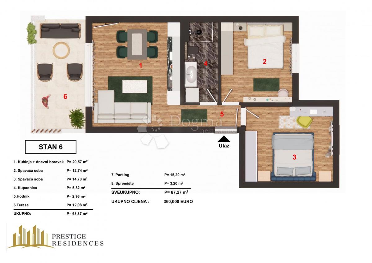Allogio Brodarica, Šibenik - Okolica, 51,63m2