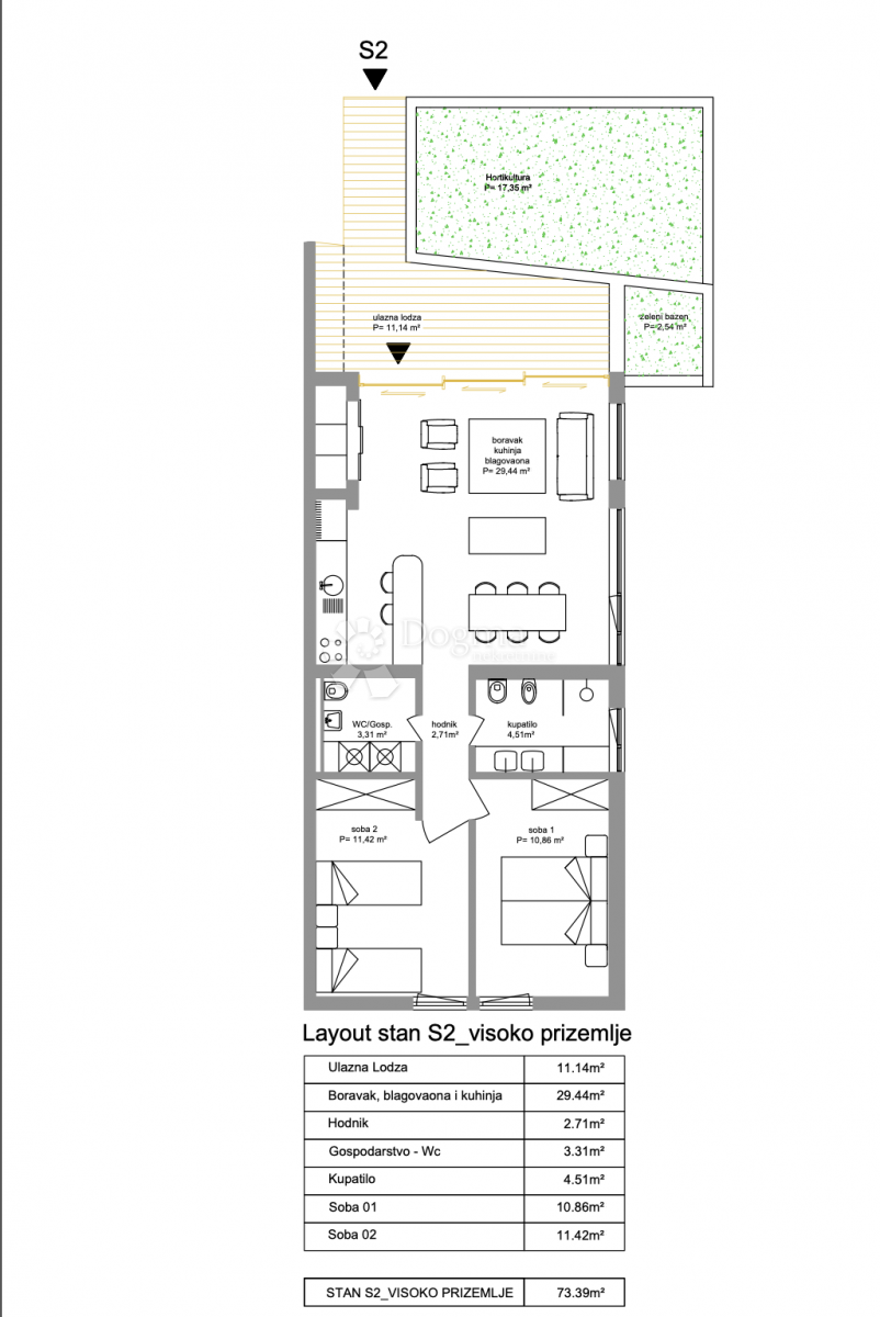 Allogio Brodarica, Šibenik - Okolica, 73,39m2