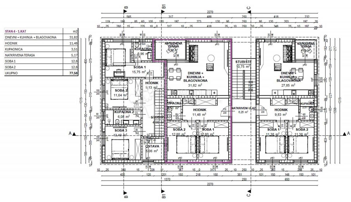 Allogio Poreč, 77m2