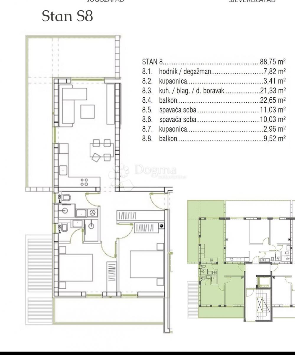 Allogio Grbe, Nin, Goranska, 88,75m2