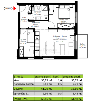 Allogio Novi Marof, 61,98m2