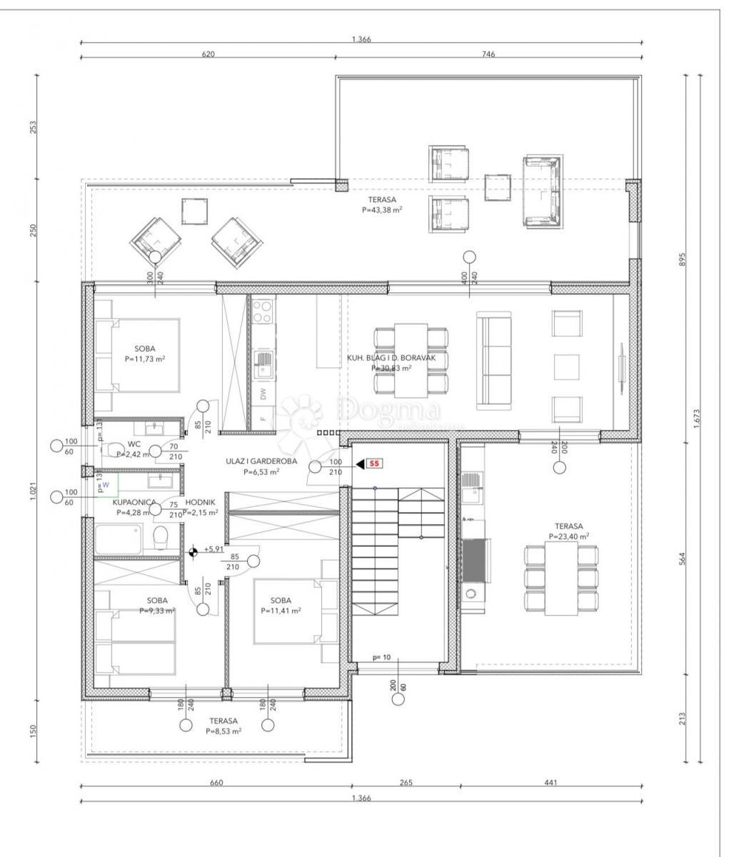 Allogio Okrug Gornji, Okrug, 75,18m2