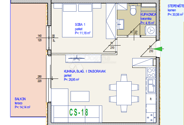 Allogio Seget Donji, Seget, 87,59m2