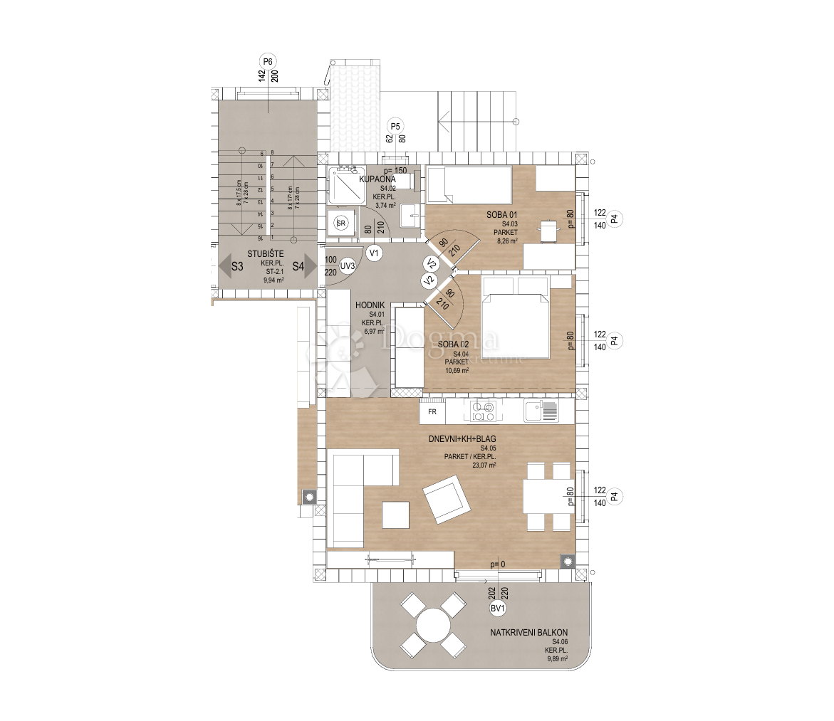 Allogio Kosi, Viškovo, 65,70m2