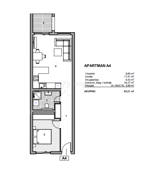 Allogio Arbanija, Trogir - Okolica, 75,58m2