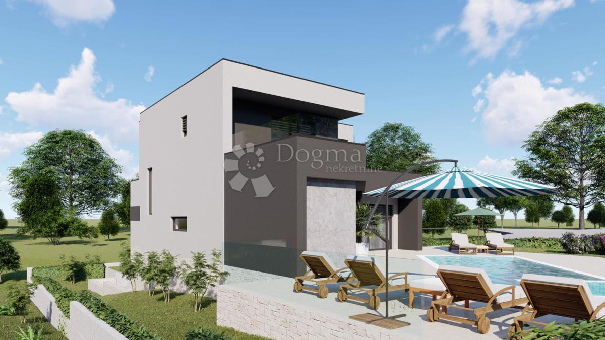 Una casa con piscina nella fase roch bau vicino a Barban