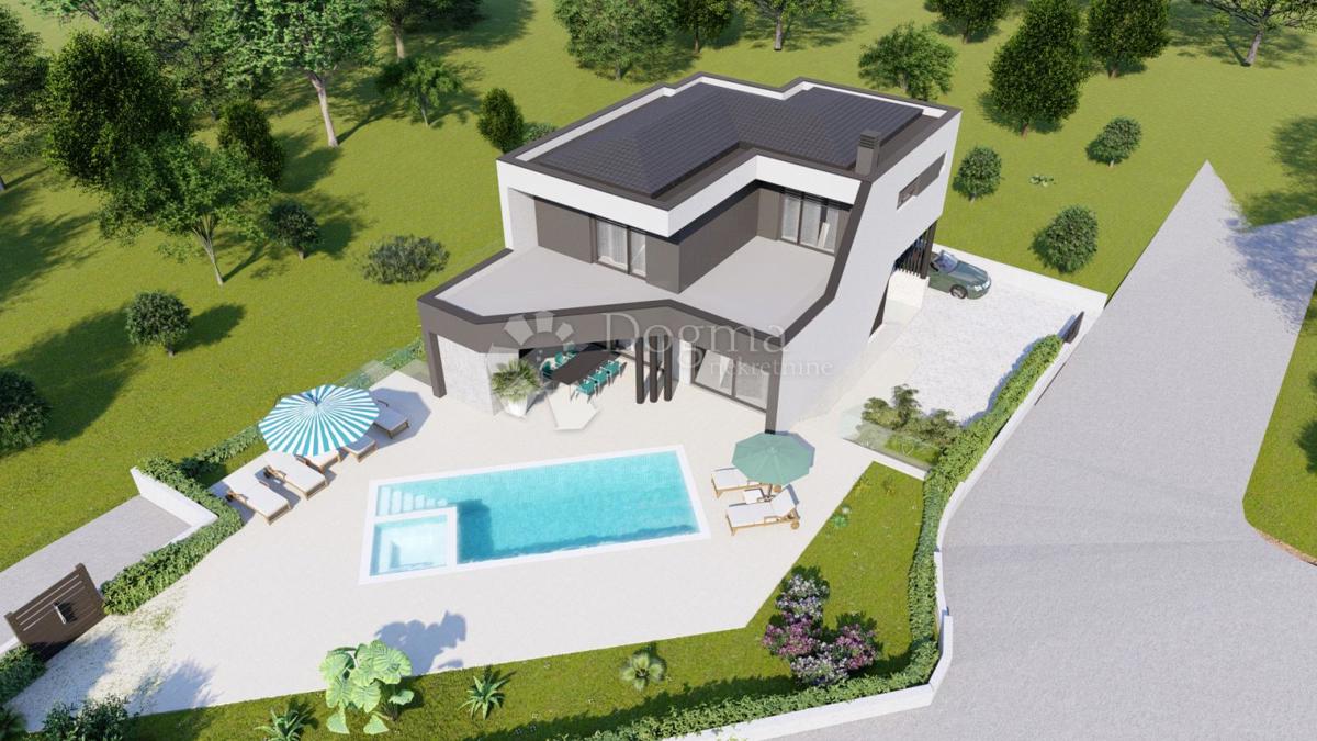 Una casa con piscina nella fase roch bau vicino a Barban