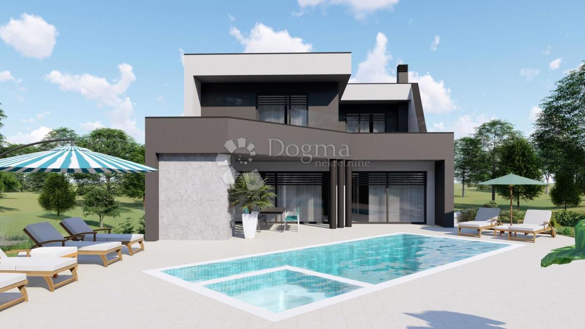 Una casa con piscina nella fase roch bau vicino a Barban