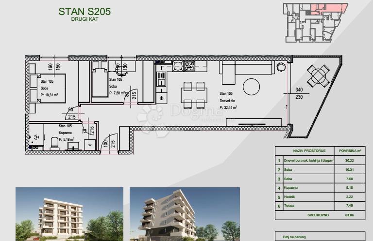 Allogio Zamet, Rijeka, 64,11m2