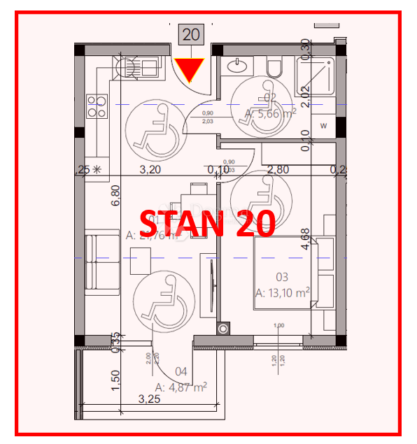 Allogio Monvidal, Pula, 54,96m2