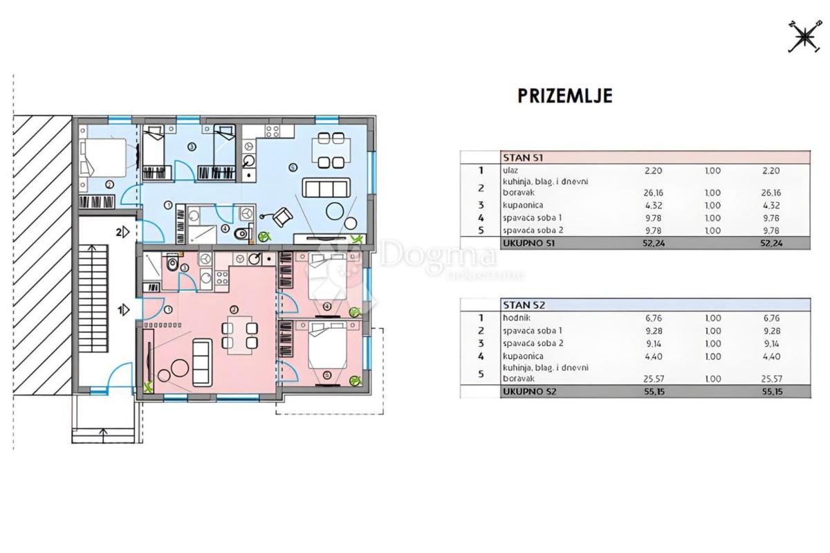 Allogio Bibinje, 69,44m2