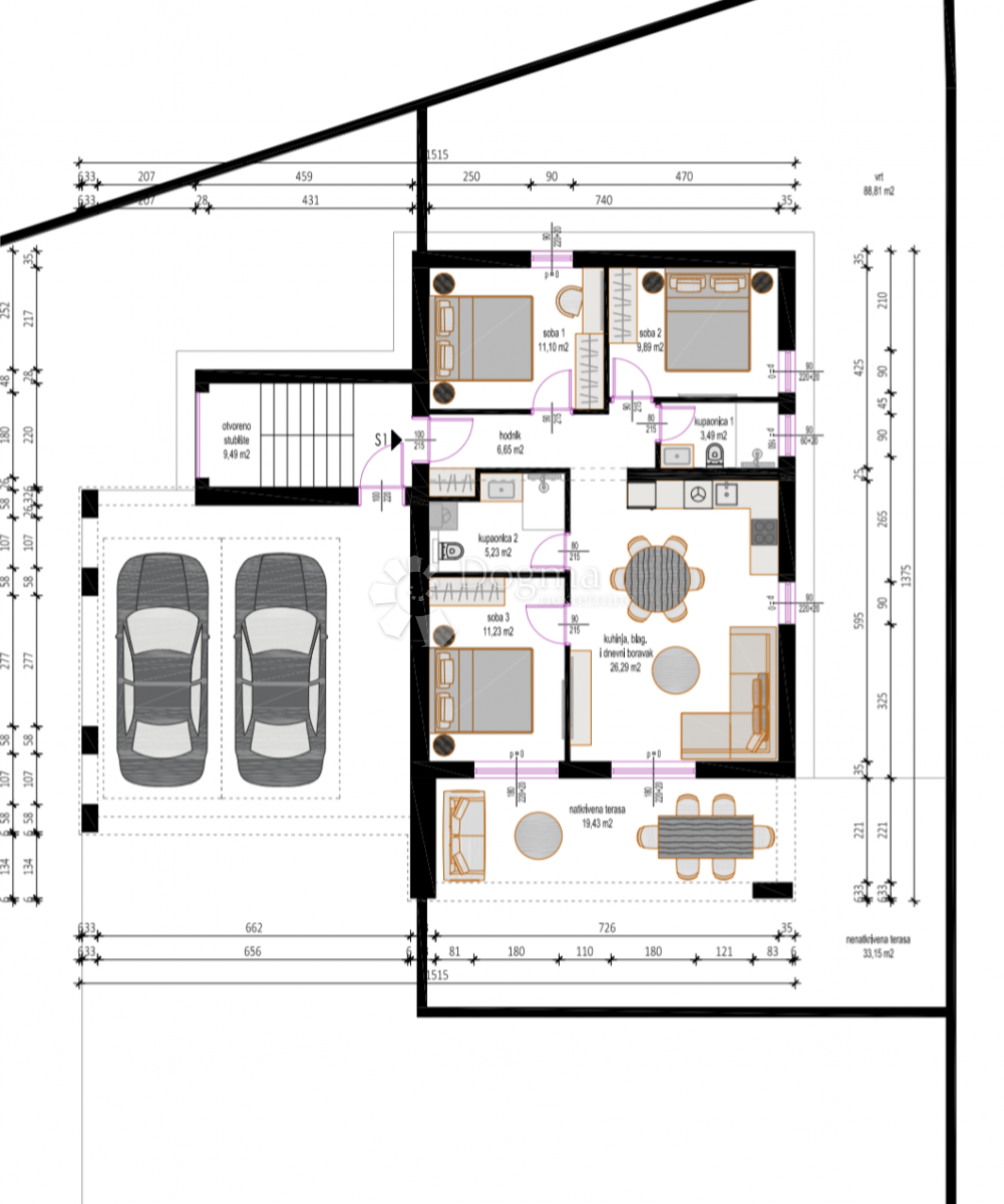 Allogio Zaton, Nin, 73,89m2